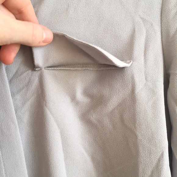 Cooper & Ella Light grey Amy Button Down Long Sleeve Blouse Size S - Picture 4 of 10